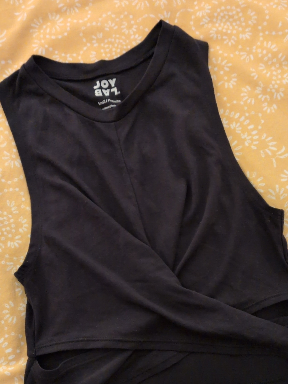 JoyLab Black Twist-Front Tank Top / Crop Top - Women's (Size S)